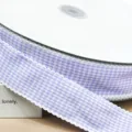 Paarse houndstooth lint 4cm variant, elegante geschulpte rand DIY handwerk decoratie. - Maat 1 / Lichtpaars