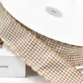 Braunes weißes kariertes Band 4cm Wellenrand Stoff Borte für Handwerk DIY Geschenkverpackung - Hellbraun
