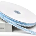 1cm blue white plaid ric rac ribbon trim for DIY crafts, gift wrapping and sewing apparel. - Light Blue