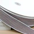 Bruin met wit houndstooth lint met picotrand, 4 cm brede DIY knutselband voor cadeaus en decoratie. - Maat 1 / Donkerbruin