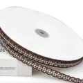Cinta de onda a cuadros marron y blanco de 1cm para envolver regalos y costura DIY manualidades - Marrón Oscuro