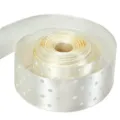 Nastro di raso a pois bianchi in rotolo per confezioni regalo, artigianato e accessori. - 5 Yards / Bianco Crema