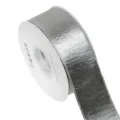 Silver shimmering ribbon 1-3.8cm double face metallic fabric trim for DIY bows and garment crafts. - 3.8cm x 10 Yards / Silver