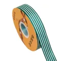 2.5cm striped grosgrain ribbon roll for DIY hair bows and handmade crafts accessories. - Size 25 / Dark Green