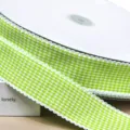 4cm Groen en Witte Hondenpoot Linten met Schulprand voor Cadeauverpakking en DIY Ambachten - Maat 1 / Watergroen