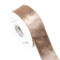 Champagne shimmering satin ribbon roll for DIY bows, gift wrapping, and hair accessories. - 3.8cm 10 Yards / Dark Coffee