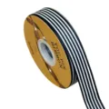 2.5cm black and white striped grosgrain ribbon for DIY hair bows and handmade crafts. - Size 25 / Black