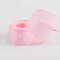 Nastro grosgrain rosa con stampa di stelle bianche 2.5cm largo per confezioni regalo - Stile Stella Rosa / Rosa