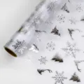 Christmas silver foil printed mesh wrapping paper tulle roll for holiday DIY gift decor - Mesh Roll - Silver Deer Head