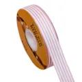 2.5cm pink white striped grosgrain ribbon for DIY hair bow handmade craft accessories - Size 25 / Lotus root pink