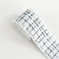 Nastro in tweed bianco e nero 4cm tessuto con frange per cucito sartoria fai da te - Bianco