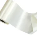 White satin ribbon 10cm wide for gift wrapping, wedding decoration, and craft projects. - Off White