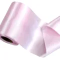10cm wide light pink satin ribbon for wedding chair decor gift wrapping and craft projects. - Light Pink