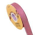 2.5cm Red White Striped Grosgrain Ribbon for DIY Hair Bows Craft and Sewing Accessories - Size 25 / Burgundy