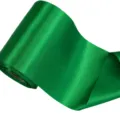 Green satin ribbon, 10cm wide fabric roll for gift wrapping, wedding and party decoration. - Green