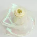 Cinta de organza iridiscente de 6 cm con borde de volantes para envolver regalos de pasteles florales. - 6cm x 10 Yardas / Blanco Roto