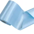 Light blue satin ribbon 10cm wide, ideal for gift wrapping, wedding decor and crafts. - Light Blue