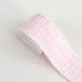 Nastro in Tessuto Tweed Rosa 4cm Quadri Bordo Sagomato per Cucito Abbigliamento - Rosa chiaro