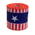 Patriotisches Drahtband US Flagge Rot Weiß Blau Sterne 4. Juli DIY Kranz Schleife - Sternenmuster