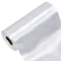 White satin ribbon roll 15cm wide fabric item for gift wrapping and party decoration use - White