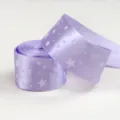 Nastro in poliestere con stampa a stelle 2.5cm per confezioni regalo, fiori e fiocchi fai da te. - Viola chiaro