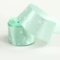 Nastro di raso verde chiaro con stampa di stelle bianche per confezioni regalo 2,5cm - Verde Acqua