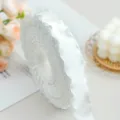 nastro plissettato con volant da 2,5 cm fettuccia piega a bolla bianca per confezioni regalo e fiocchi - Bianco