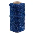 3mm metallic sparkly acrylic cord shiny colorful craft yarn for DIY flower bouquet wrapping roll - Sapphire Blue