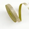 Nastro glitterato dorato per confezioni regalo, decorazioni natalizie e bricolage. - 1.0cm / Giallo