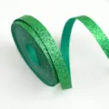 Rotolo di nastro glitterato verde per confezioni regalo di Natale e decorazioni fai da te. - 1.0cm / Verde