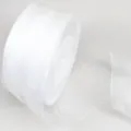 Rollo de cinta de organza transparente blanca de 5 cm para manualidades y envoltorio de regalos - Blanco