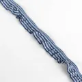 Blue and white checkered ruffled ribbon trim, 2cm elastic fabric trim for DIY sewing crafts. - Size 1 / Navy Blue
