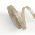 Nastro glitterato dorato per confezioni regalo, decorazioni natalizie e bricolage. - 1.0cm / Oro chiaro