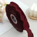 Nastro arricciato bordeaux 2.5cm grande rotolo con bordo volant per decorazione pacchi regalo - Borgogna