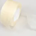 Cinta de organza transparente de 5 cm rollo de cinta de gasa para embalaje de regalos diy - Amarillo Leche