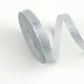 Silver glitter ribbon for gift wrapping, Christmas tree decoration and DIY crafts 1-4cm - 1.0cm / Silver