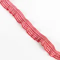 Red white gingham ruffled elastic trim 2cm DIY sewing ribbon for clothing apparel accessories - Size 1 / Red
