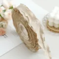 Nastro in chiffon arricciato da 2.5cm, nastro in tessuto plissé a bolle per fiocchi fai-da-te e confezioni. - Cachi
