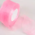 Cinta de gasa rosa de 5cm rollo de tela de organza para manualidades DIY envoltura de regalo - Rosa
