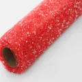 Rode sneeuwpunt mesh inpakpapier rol, perfect voor bloemboeketten en cadeauverpakking. - 50cm Breedte 3 Yards Lengte / Rood