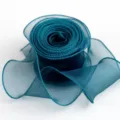 Nastro in organza verde teal 6cm, nastro trasparente per confezioni regalo e fiocchi fai da te. - 10 Iarde / Blu