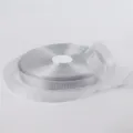 Nastro metallico glitterato argento per confezioni regalo e decorazioni festive. - Rotolo Medio / Argento