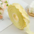 2.5cm ruffled ribbon light yellow pleated webbing roll for diy bow gift wrapping decor - Milky Yellow
