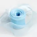 Light blue organza ribbon roll 6cm wide for gift wrapping, flower bouquet and DIY crafts - 10 Yards / Light Blue