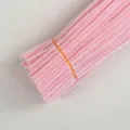 Pink pipe cleaners chenille stems for kids DIY crafts, fluffy craft wire variant. - Macaron Pink
