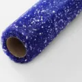 Blauwe sneeuwstip tule netwerk cadeauverpakking rol voor boeket bloemlevering en decor - 50cm Breedte 3 Yards Lengte / Saffierblauw