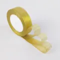 Nastro Trasparente Glitterato Oro Rotolo per Confezioni Regalo Matrimonio Festa Artigianato - Rotolo Medio Largo / Oro