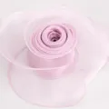 Light pink 6cm organza ribbon sheer ribbon for gift wrapping floral bouquet DIY crafts. - 10 Yards / Sakura Pink