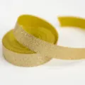 Gold glitter ribbon roll, sparkling craft ribbon for gift wrapping, wedding and DIY decor. - 2.0cm / Yellow