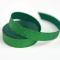 Dark green glitter ribbon for Christmas gift wrapping, DIY bows, and party decor crafts. - 2.0cm / Green